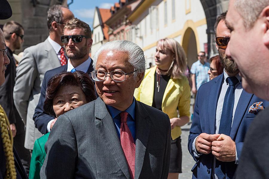 Návštěva prezidenta Republiky Singapur J. E. Dr. Tonyho Tana Kenga Yama v Českém Krumlově 26.5.2017