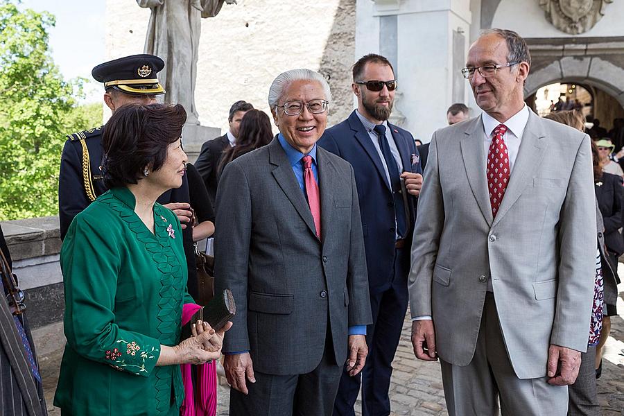 Návštěva prezidenta Republiky Singapur J. E. Dr. Tonyho Tana Kenga Yama v Českém Krumlově 26.5.2017