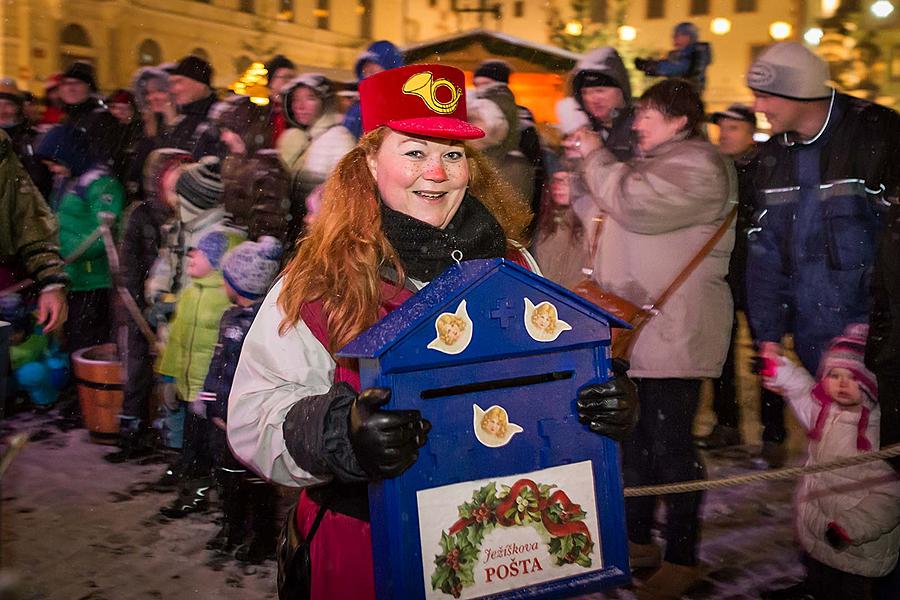 Baby Jesus Postal Office at U Zlatého Anděla and arrival of the White Lady, 10.12.2017