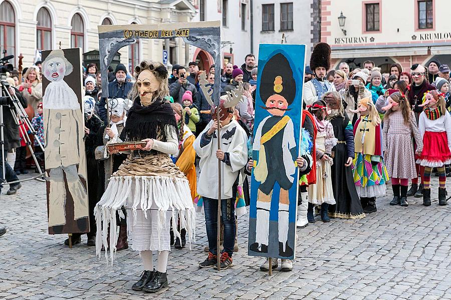 Masopustní průvod v Českém Krumlově, 13. února 2018