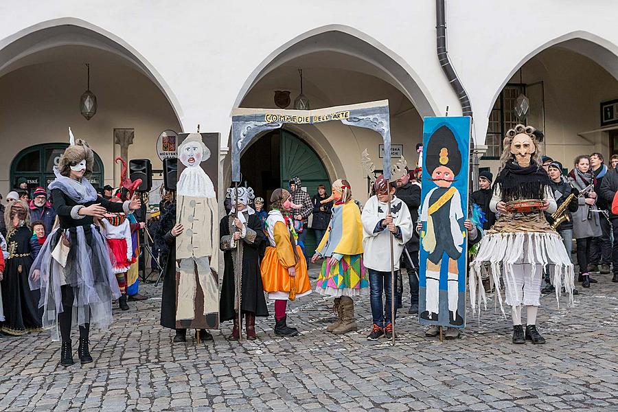 Masopustní průvod v Českém Krumlově, 13. února 2018