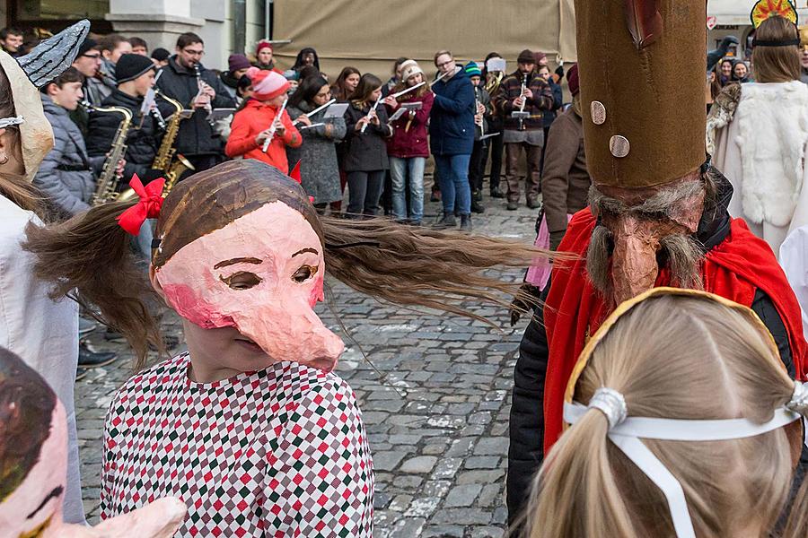 Masopustní průvod v Českém Krumlově, 13. února 2018