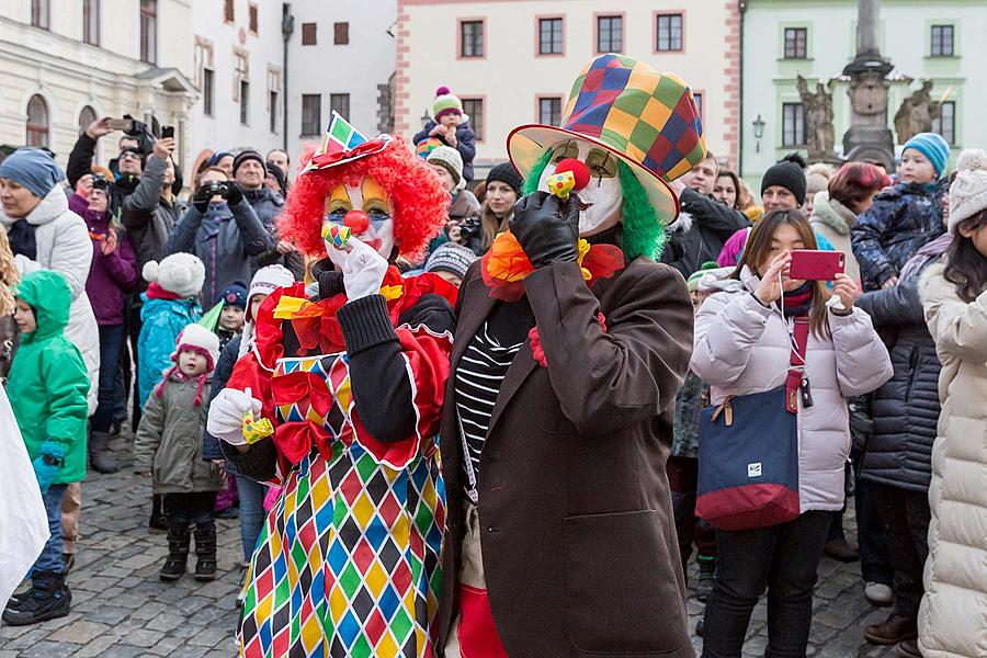 Masopustní průvod v Českém Krumlově, 13. února 2018