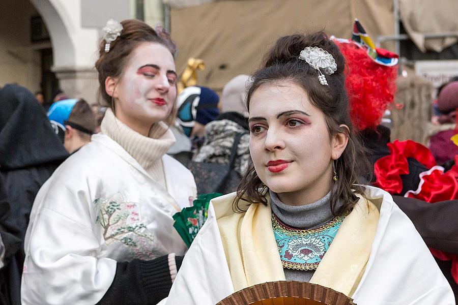 Masopustní průvod v Českém Krumlově, 13. února 2018