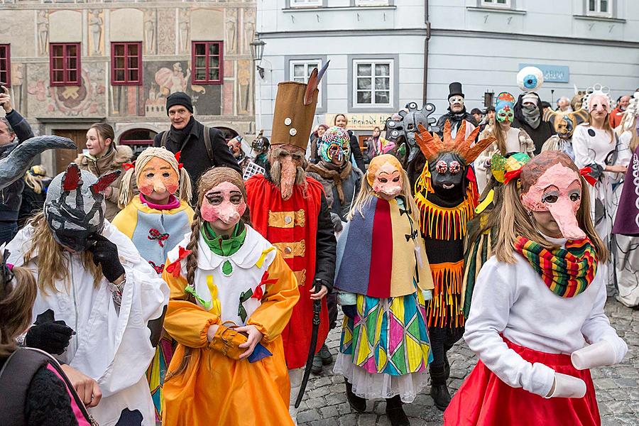 Masopustní průvod v Českém Krumlově, 13. února 2018