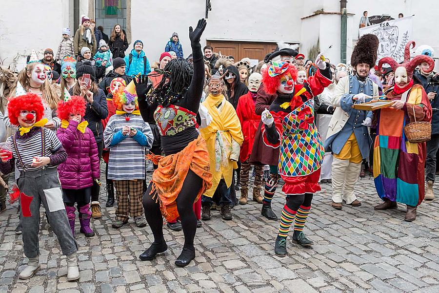 Masopustní průvod v Českém Krumlově, 13. února 2018