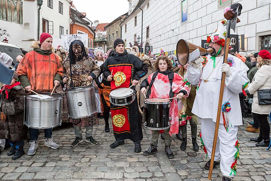 Masopustní průvod v Českém Krumlově, 13. února 2018