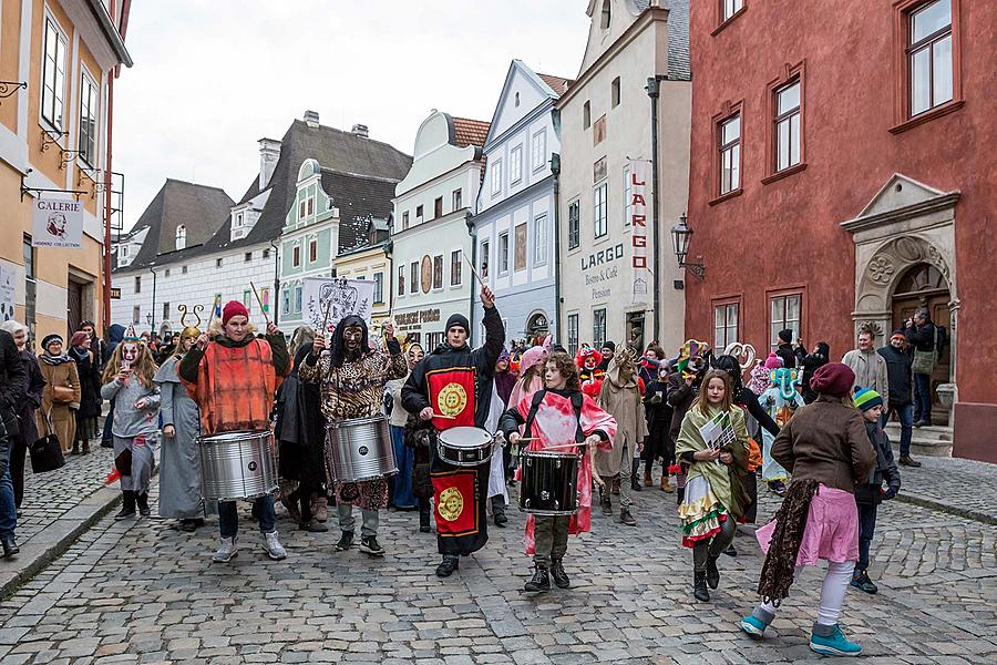 Masopustní průvod v Českém Krumlově, 13. února 2018