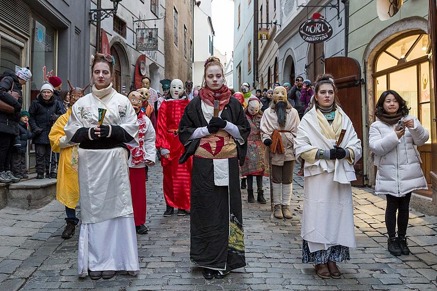 Masopustní průvod v Českém Krumlově, 13. února 2018