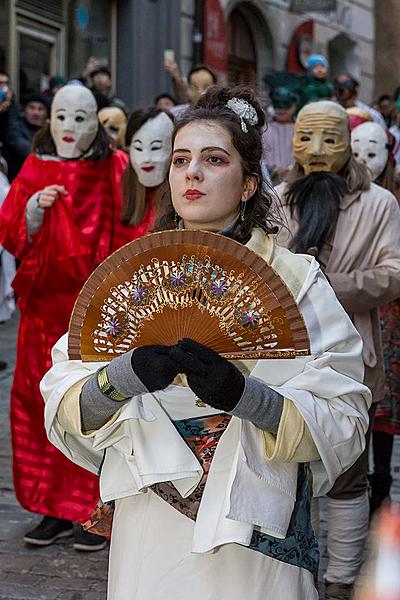 Carnival parade in Český Krumlov, 13th February 2018