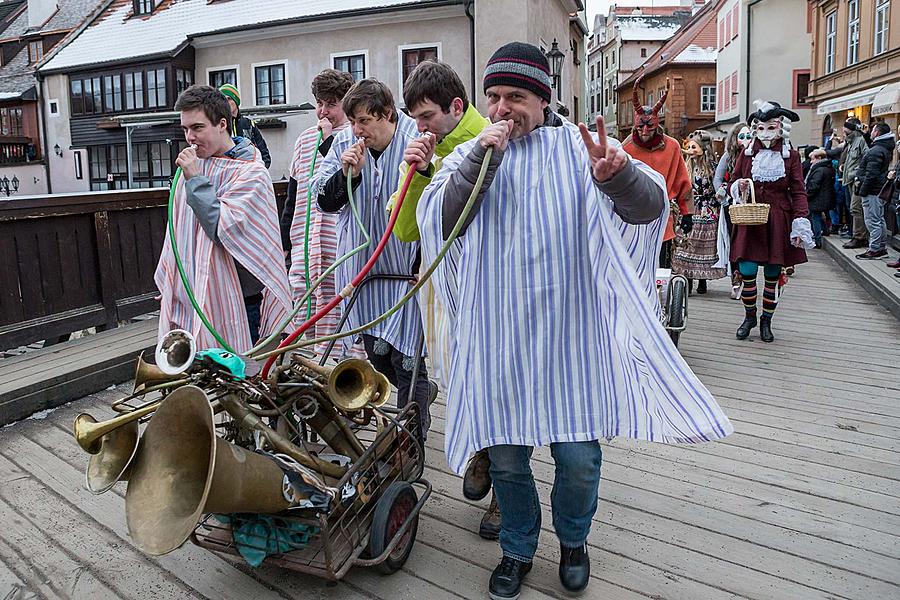 Masopustní průvod v Českém Krumlově, 13. února 2018