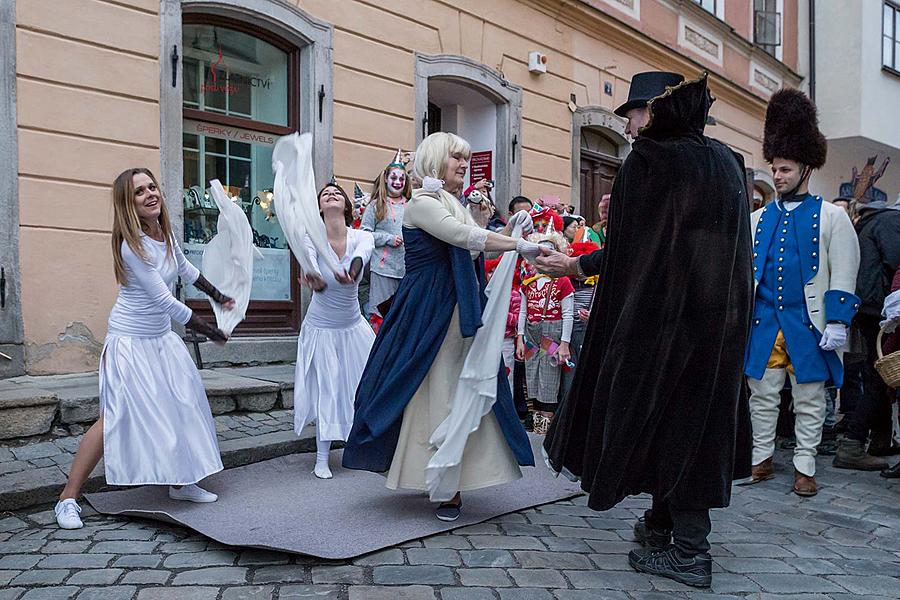 Masopustní průvod v Českém Krumlově, 13. února 2018