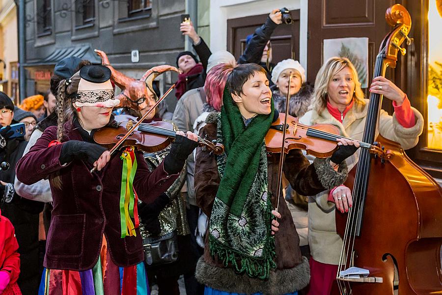 Masopustní průvod v Českém Krumlově, 13. února 2018