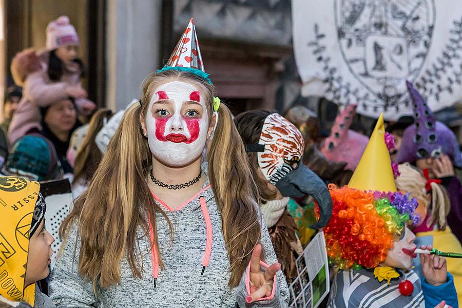 Masopustní průvod v Českém Krumlově, 13. února 2018