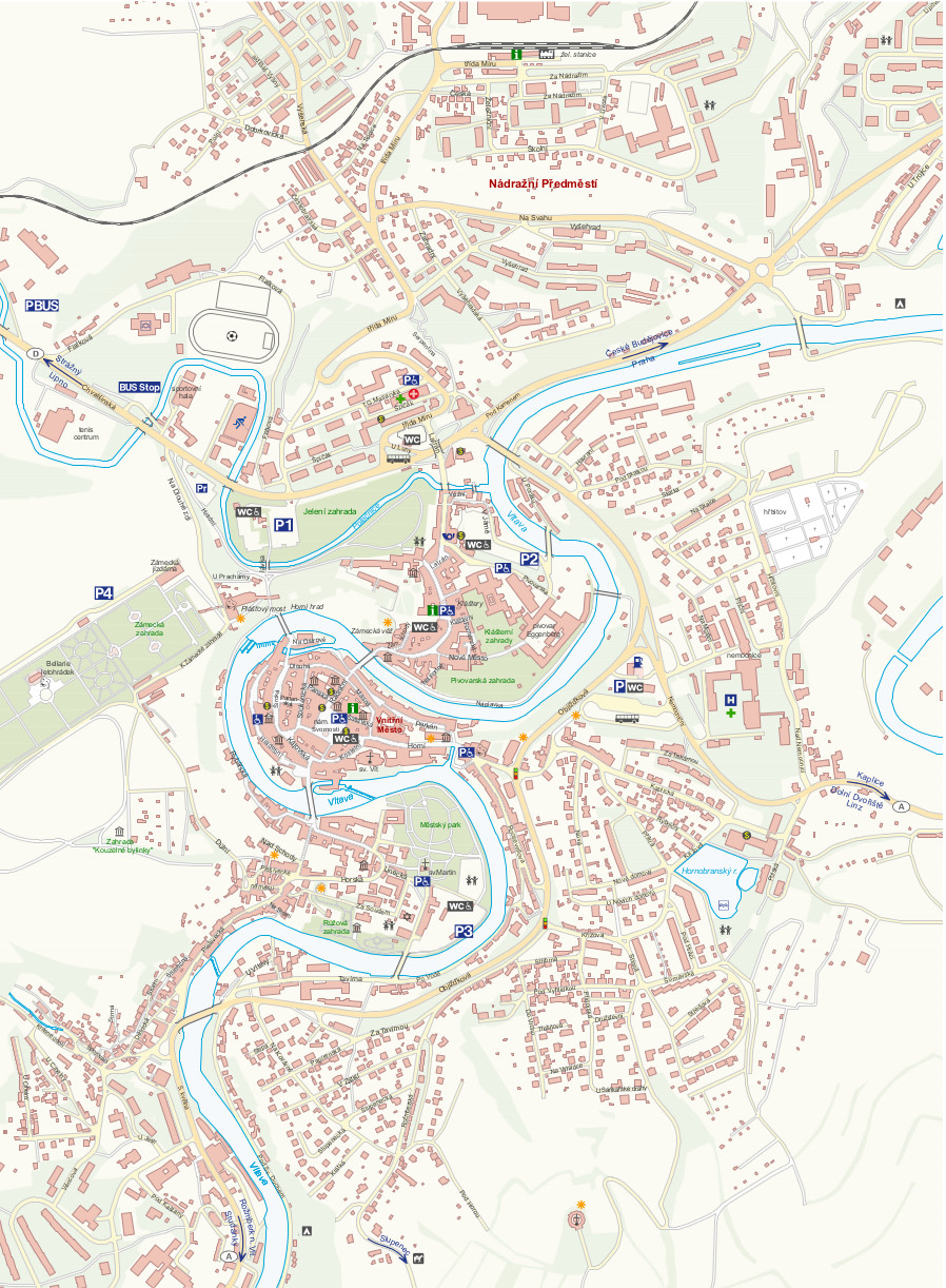 Mapa města Český Krumlov