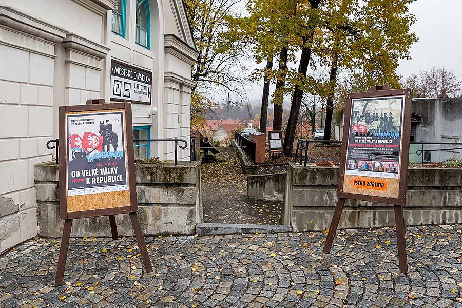 Oslava 100 let republiky v Českém Krumlově, Vojáci velké války v Českém Krumlově - park za Městským divadlem Český Krumlov, 28.10.2018