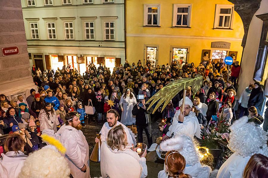 Angelic Procession Through Town Český Krumlov 7.12.2018