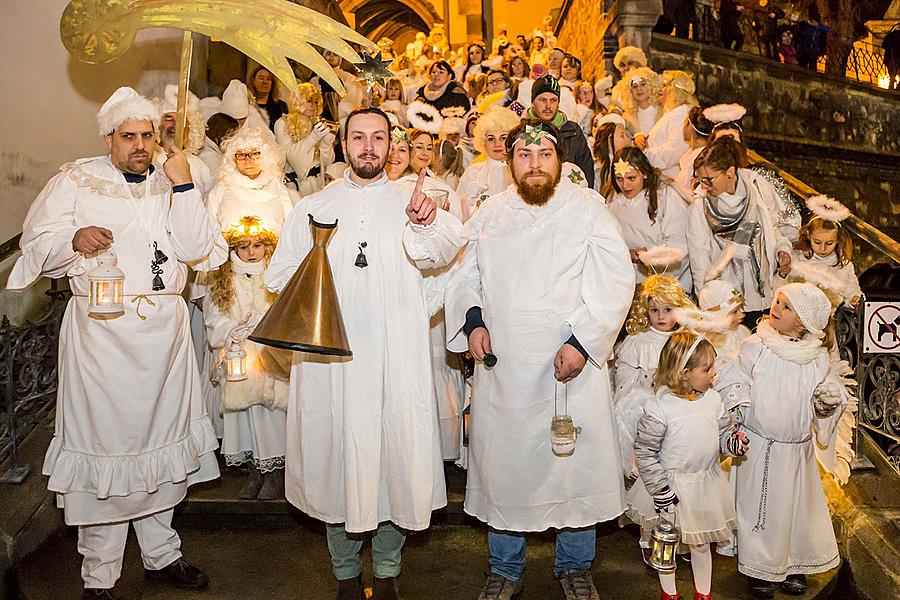 Angelic Procession Through Town Český Krumlov 7.12.2018