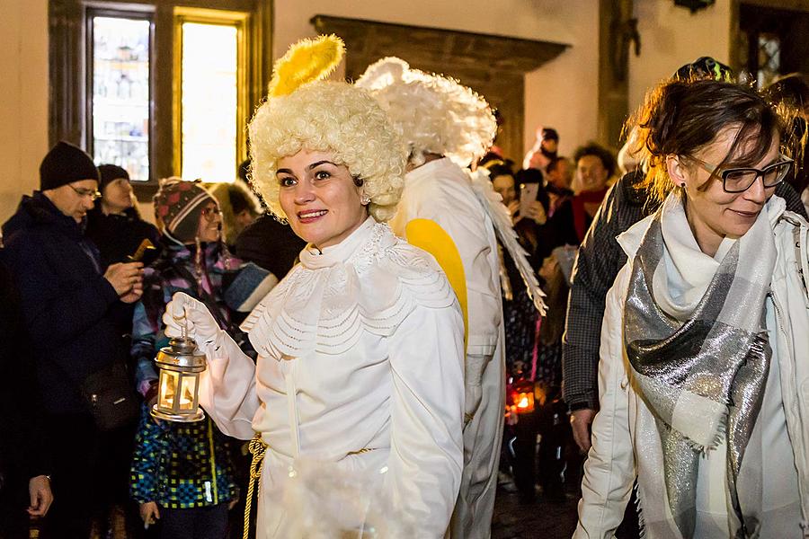 Angelic Procession Through Town Český Krumlov 7.12.2018