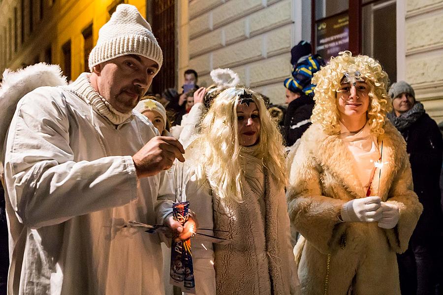 Angelic Procession Through Town Český Krumlov 7.12.2018