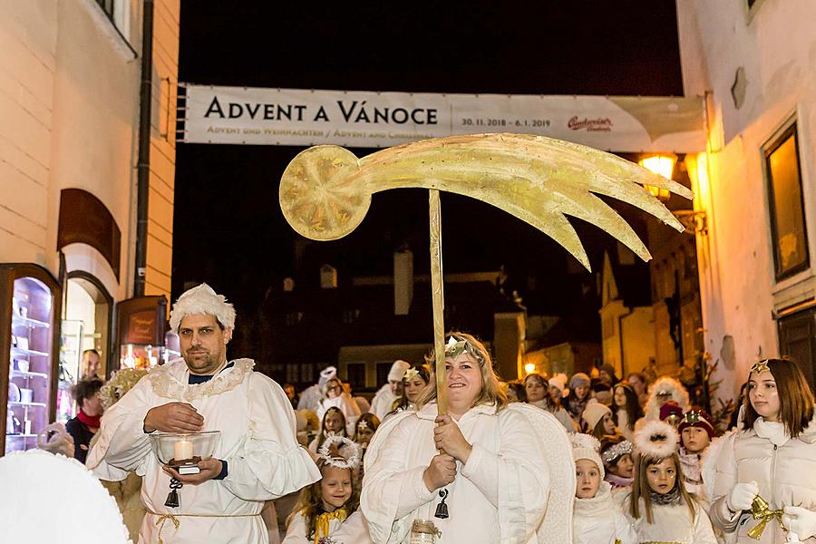 Angelic Procession Through Town Český Krumlov 7.12.2018