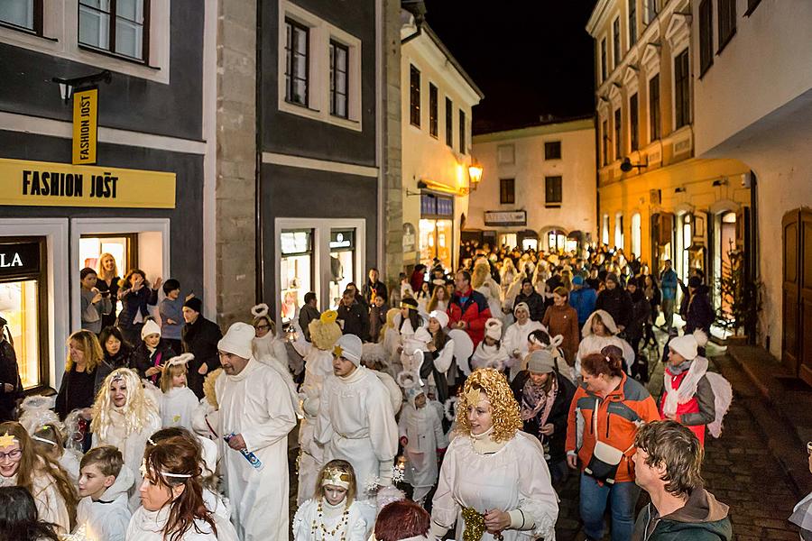 Angelic Procession Through Town Český Krumlov 7.12.2018