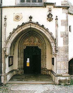 Church of St. Vitus in Český Krumlov, entrance portal 