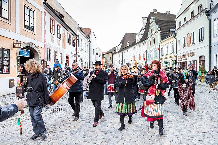 Masopustní průvod v Českém Krumlově, 5. března 2019