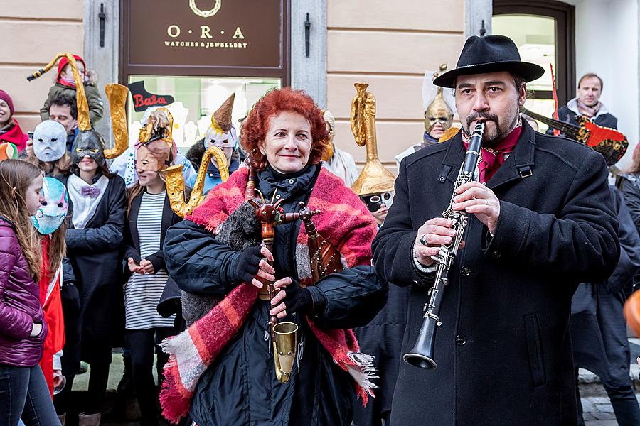 Masopustní průvod v Českém Krumlově, 5. března 2019