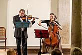 Miroslav Vilímec (Geige), Jiří Hošek (Violoncello), Dominika Weiss Hošková (Violoncello) - Nokturno, 3.7.2019, Kammermusikfestival Český Krumlov - 33. Jahrgang, Foto: Lubor Mrázek