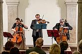 Miroslav Vilímec (housle), Jiří Hošek (violoncello), Dominika Weiss Hošková (violoncello) - nokturno, 3.7.2019, Festival komorní hudby Český Krumlov - 33. ročník, foto: Lubor Mrázek