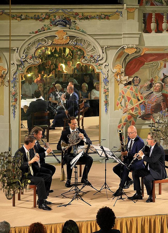 Večer francouzské hudby a poezie – Jan Čenský, Dechové kvinteto Prague Philharmonia, Mezinárodní hudební festival Český Krumlov