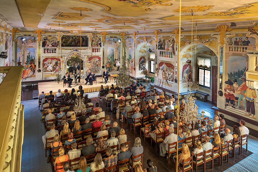 Evening of French poetry and music, Jan Čenský (artistic recitation), Prague Philharmonia Wind Quintet, 23.7.2019, Internationales Musikfestival Český Krumlov