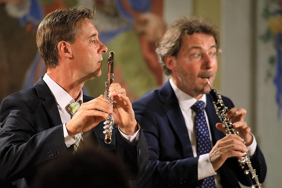 Evening of French poetry and music, Jan Čenský (artistic recitation), Prague Philharmonia Wind Quintet, 23.7.2019, International Music Festival Český Krumlov