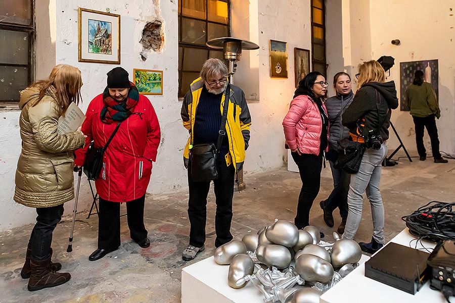 Český Krumlov - město výtvarného umění, vernisáž výstavy místních výtvarníků, Kulturní centrum Prádelna 15.11.2019