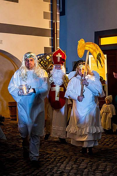 Angelic Procession and st. Nicholas Present Distribution in Český Krumlov 5.12.2019