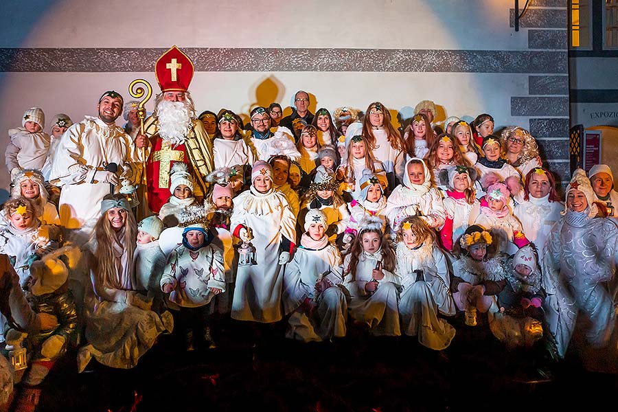 Angelic Procession and st. Nicholas Present Distribution in Český Krumlov 5.12.2019