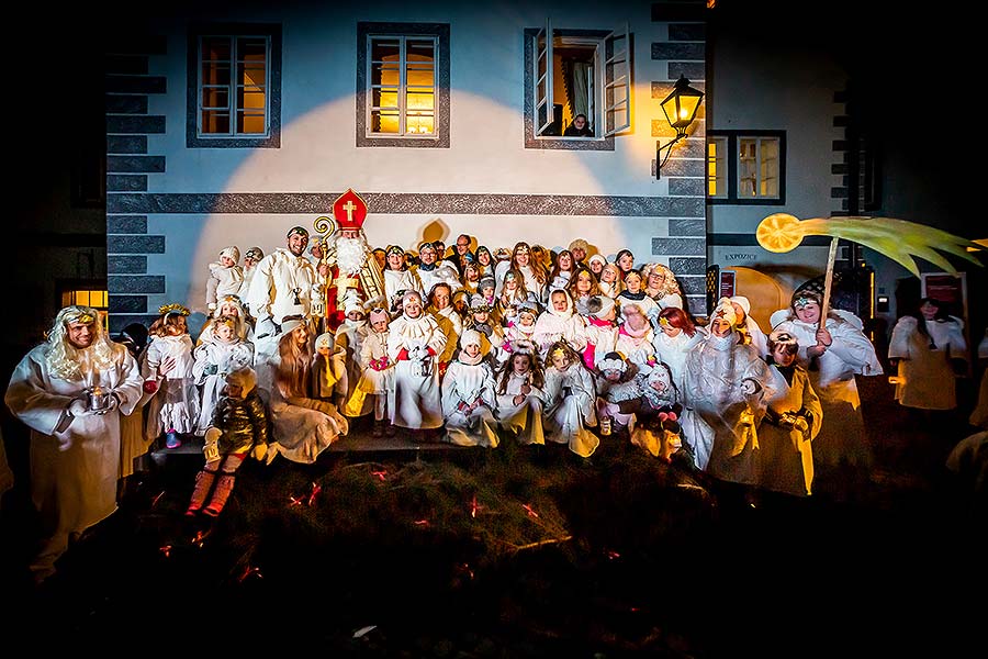 Angelic Procession and st. Nicholas Present Distribution in Český Krumlov 5.12.2019