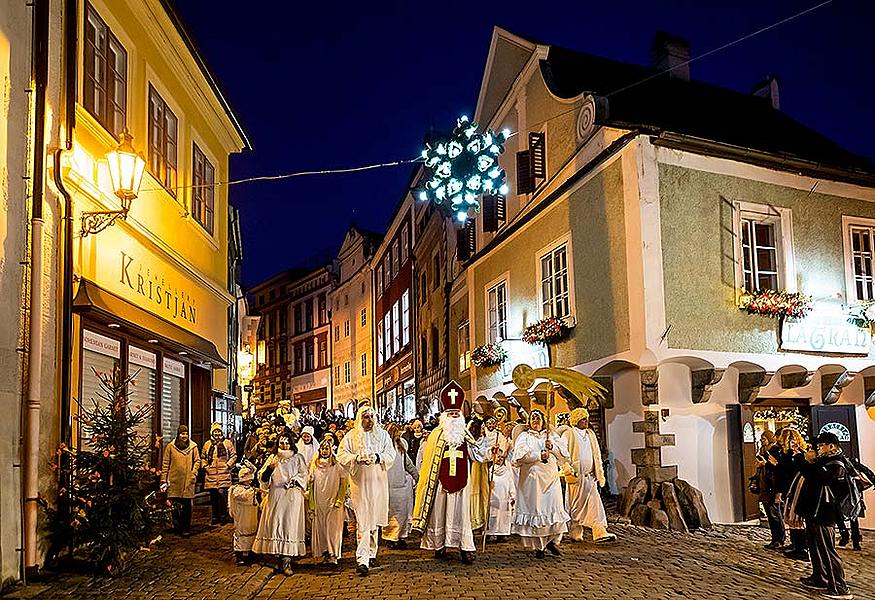 Angelic Procession and st. Nicholas Present Distribution in Český Krumlov 5.12.2019