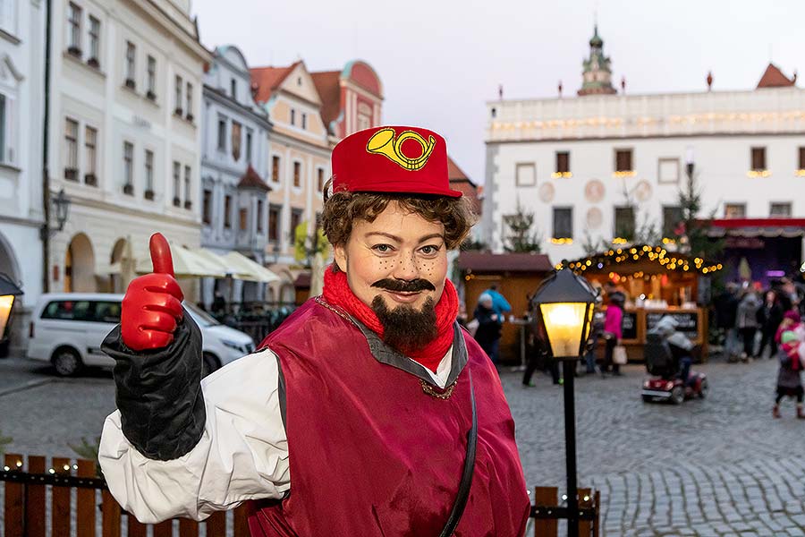 Baby Jesus Postal Office at U Zlatého Anděla and arrival of the White Lady in Český Krumlov 8.12.2019