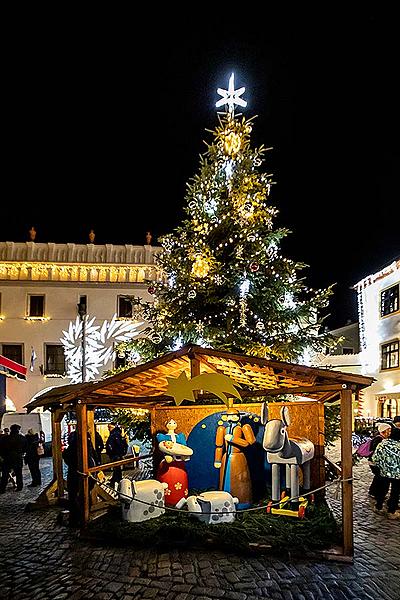 Jesuleins Postamt Zum Goldenen Engel und Ankunft der Weißen Frau in Český Krumlov 8.12.2019