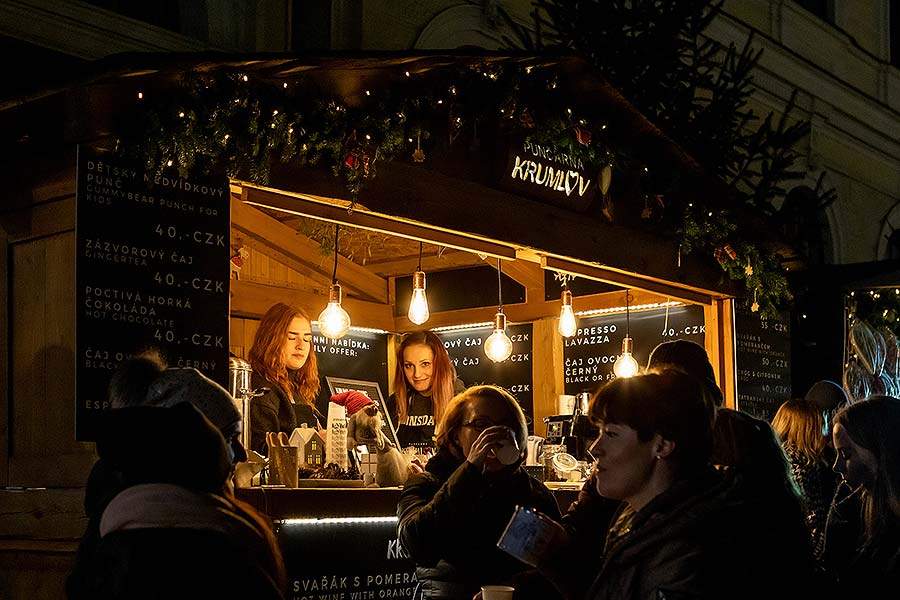 Jesuleins Postamt Zum Goldenen Engel und Ankunft der Weißen Frau in Český Krumlov 8.12.2019