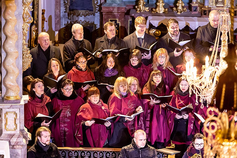 Koncert v klášterním kostele - Smyčcový orchestr Český Krumlov, Krumlovský komorní orchestr a Smíšený pěvecký sbor Perchta - „Hej Mistře!“ Česká mše vánoční J. J. Ryby v Českém Krumlově 26.12.2019