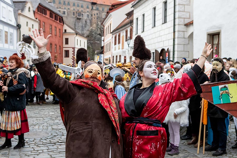 Masopustní průvod v Českém Krumlově, 25. února 2020