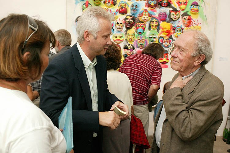 Vernissage der Ausstellung der Werke von Milan Knížák im Egon Schiele Art Centrum Český Krumlov, 4. September 2004, Foto: Libor Sváček