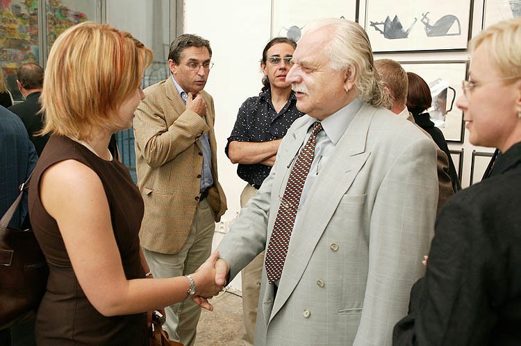 Vernissage der Ausstellung der Werke von Milan Knížák im Egon Schiele Art Centrum Český Krumlov, 4. September 2004, Foto: Libor Sváček