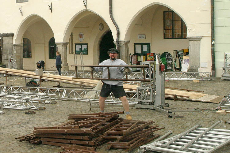 Honza Vozábal, Den s handicapem - lidé 'za scénou', Český Krumlov 11. září 2004, foto: Lubor Mrázek