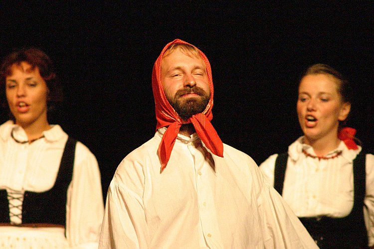 St.-Wenzels-Fest 2004 - Abend mit der Folklore - Jitřenka Český Krumlov, Folkloreensemble Růže Český Krumlov, Corro Monte Zugna Roveretto (Italien), Foto: © Lubor Mrázek