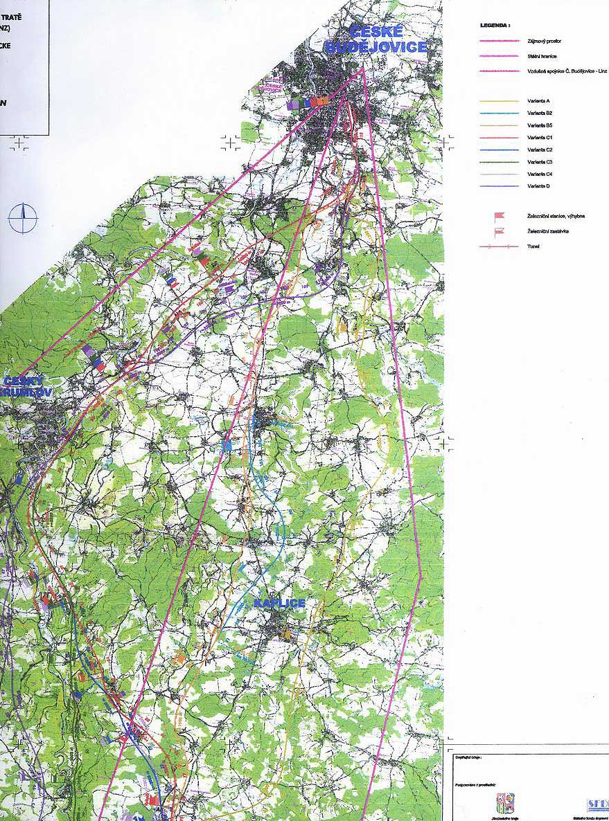 Vyhledávací studie trasy železniční tratě České Budějovice - státní hranice (Linz)