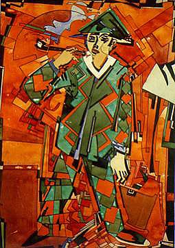 Ado Vabbe: Harlekýn, 1924, akvarel na papíru, 38,5 x 27,3 cm, Tartu Art Museum, zdroj: Egon Schiele Art Centrum 
